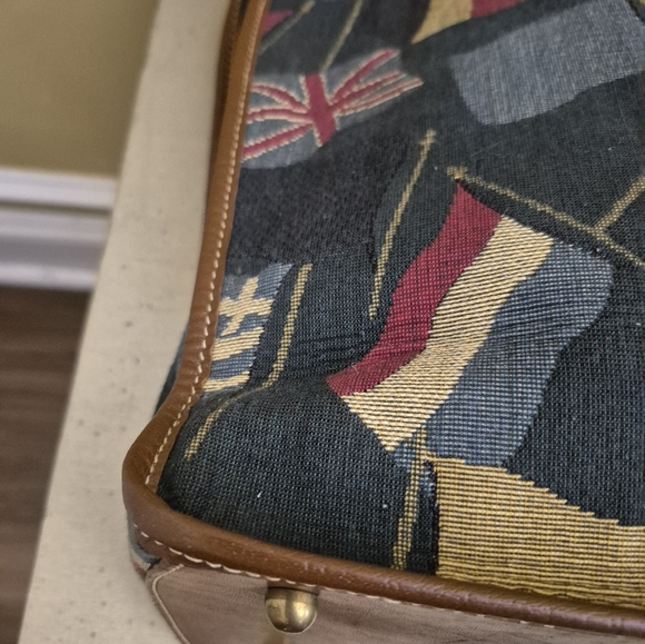 Brahmin Multi-Colored Flag Design Tapestry Tote Handbag - Picture 8 of 15